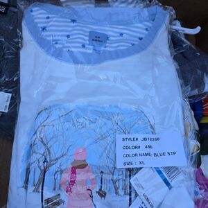 Jane and Bleecker Light Blue Striped Pajama Top